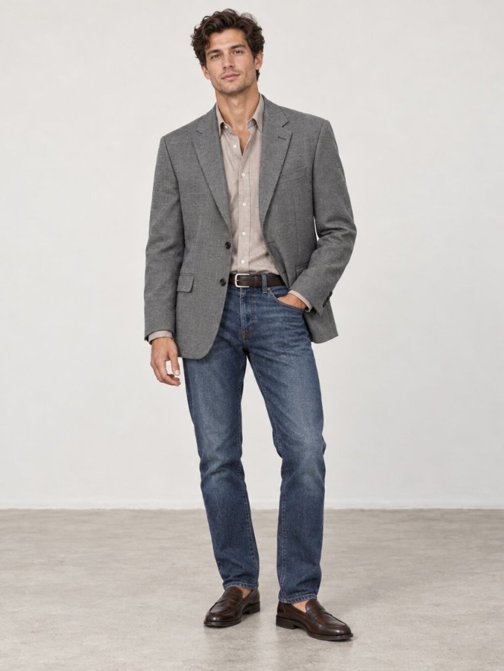 Lauren Ralph Lauren Gray Single Breasted Blazer Classic Workwear Business Formal